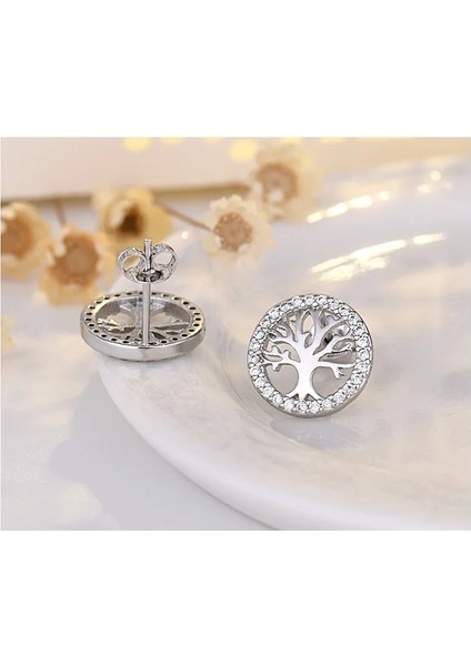 ED117 925 Ayar Gümüş Takı Kadın Moda Sevimli Minik Temizle Kristal Cz Saplama Küpe Kızlar Için Hediye Gençler Bayan (Yurt Dışından) fırsatları