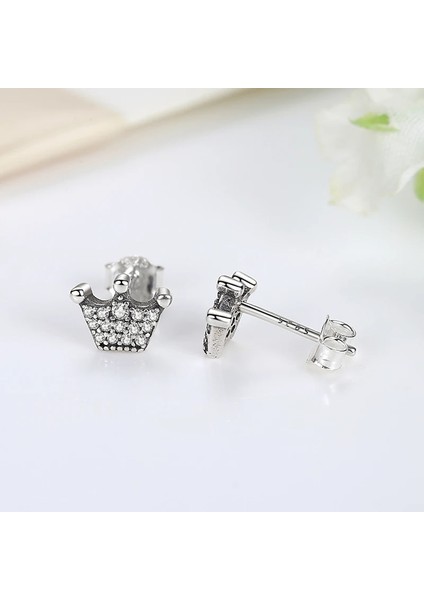 No.41 Boyutu Orijinal Terling Gümüş Earringtud Kristal Küpe Kadınlar Için Gül Altın Taç Kalp Sonsuzluk Arı Küpe Takı (Yurt Dışından) modelleri