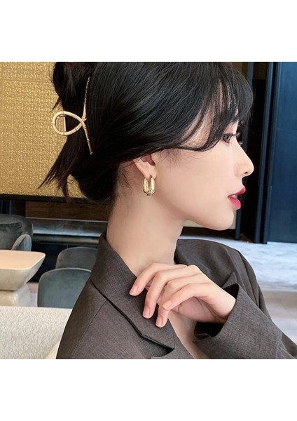 No.2 Boyutu 2022 Yeni Moda Kadın Pürüzsüz Su Damlası Küpe Kadınlar Için Uygun Kişilik Paslanmaz Çelik Oval Küpe Büyüleyici Takı (Yurt Dışından) modelleri