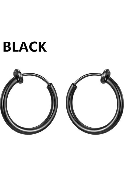 Tip8 1 Çift Gotik Sahte Kulak Klipsi Halka Küpe Erkekler ve Kadınlar Için Paslanmaz Çelik Ağrısız Olmayan Piercing Sahte Küpe Takı Hediyeler (Yurt Dışından)