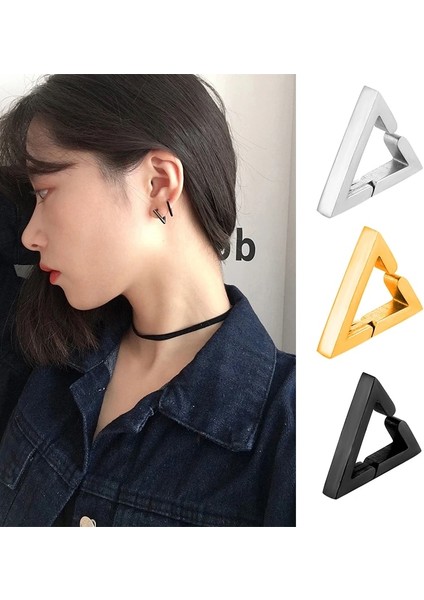 Tip8 1 Çift Gotik Sahte Kulak Klipsi Halka Küpe Erkekler ve Kadınlar Için Paslanmaz Çelik Ağrısız Olmayan Piercing Sahte Küpe Takı Hediyeler (Yurt Dışından)