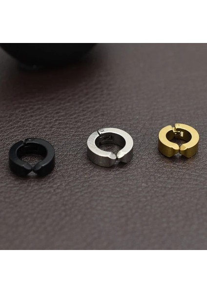Tip8 1 Çift Gotik Sahte Kulak Klipsi Halka Küpe Erkekler ve Kadınlar Için Paslanmaz Çelik Ağrısız Olmayan Piercing Sahte Küpe Takı Hediyeler (Yurt Dışından)