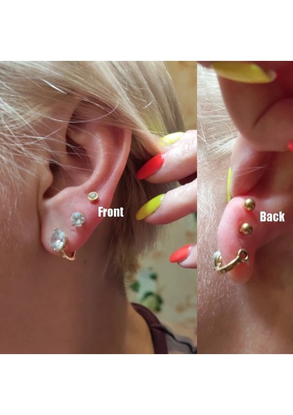 26-319B 1 Adet Hiçbir Ağrı Kulak Delme Cihazı + Güvenli Top Toka Seti ile Steril Çerçeve Steril Tek Kullanımlık Güvenlik Kıkırdak Tragus Damızlık Tabancası (Yurt Dışından)