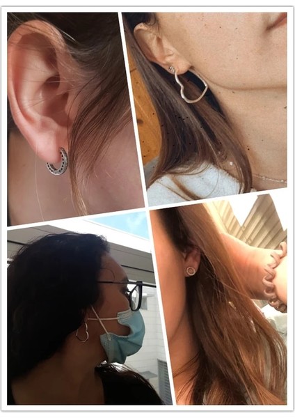 No.19 Boyutu Orijinal Terling Gümüş Earringtud Kristal Küpe Kadınlar Için Gül Altın Taç Kalp Sonsuzluk Arı Küpe Takı (Yurt Dışından)