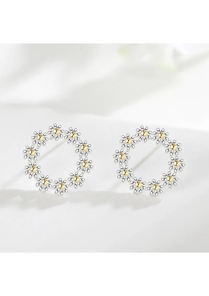 ER22Y0209 Nefis Moda Kristal Kedi Düğme Küpe Gümüş Renk Kadın Papatya Küpe Gotik Aksesuarları Sevimli Kız Doğum Günü Partisi Takı (Yurt Dışından)