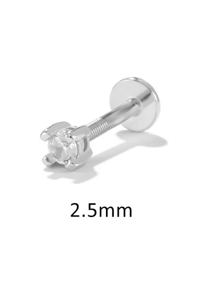 No.49 Boyutu Konserve 1 Adet Çok Boyutlu Beyaz Zirkon Mavi Göz Küpe Wometerling Gümüş Piercing Düğme Küpe Pendiente Plata Takı (Yurt Dışından)