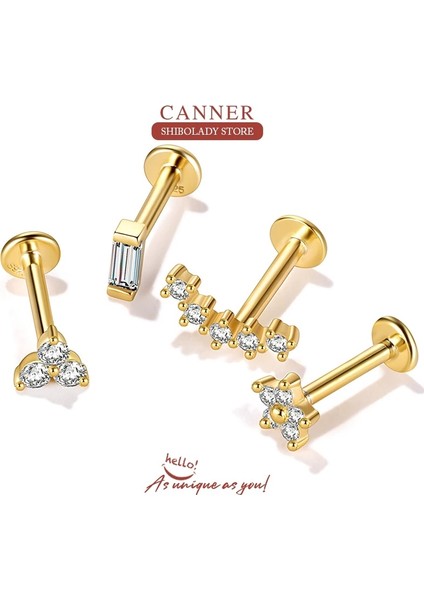 No.49 Boyutu Konserve 1 Adet Çok Boyutlu Beyaz Zirkon Mavi Göz Küpe Wometerling Gümüş Piercing Düğme Küpe Pendiente Plata Takı (Yurt Dışından)