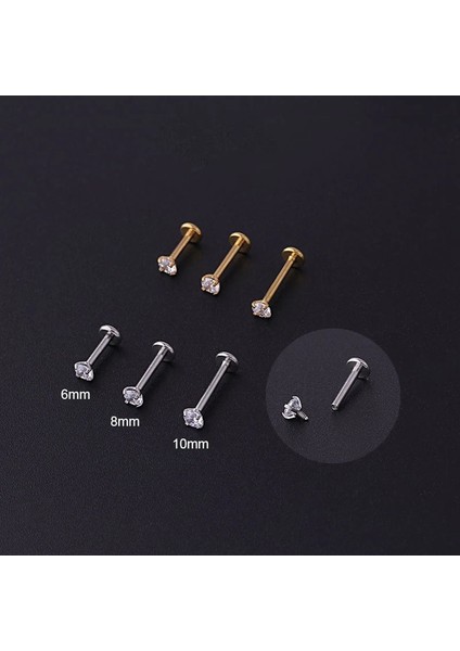 6mm Tarzı Altın-4mm 1 Adet Paslanmaz Çelik Piercing Tragus Damızlık Kristal Labret Kulak Çıtçıt Helix Kıkırdak Küpe Kadınlar Için Piercing Göbek Takısı Hediye (Yurt Dışından) fiyatları