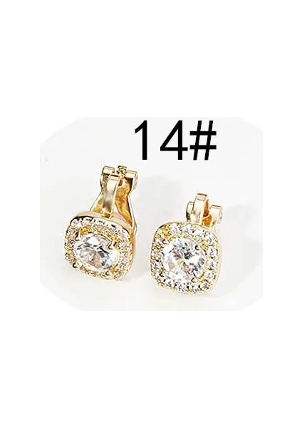 Altın Tarzı No.14 Boyutu 1 Çift Simüle Inci Klip Küpe Damızlık Cz Olmayan Deldi Küpe Kadınlar Için Kulak Klipsi Sahte Piercing Küpe Kulak Manşet Hiçbir Piercing (Yurt Dışından)