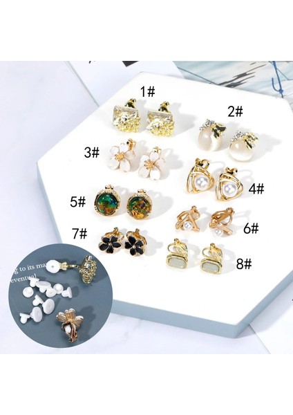 Altın Tarzı No.14 Boyutu 1 Çift Simüle Inci Klip Küpe Damızlık Cz Olmayan Deldi Küpe Kadınlar Için Kulak Klipsi Sahte Piercing Küpe Kulak Manşet Hiçbir Piercing (Yurt Dışından) modelleri