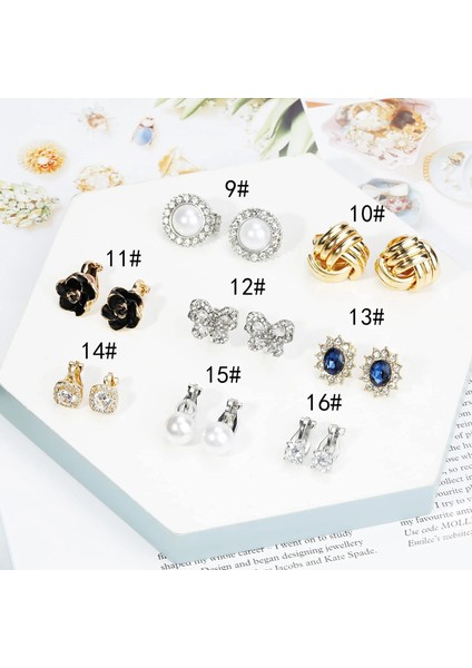Altın Tarzı No.14 Boyutu 1 Çift Simüle Inci Klip Küpe Damızlık Cz Olmayan Deldi Küpe Kadınlar Için Kulak Klipsi Sahte Piercing Küpe Kulak Manşet Hiçbir Piercing (Yurt Dışından) fırsatları