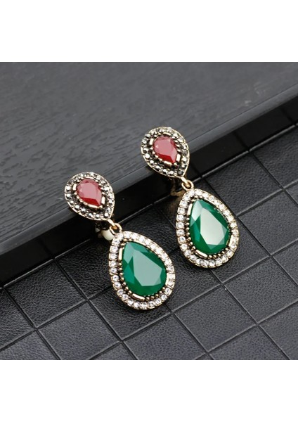 3923BEYAZ Sunspicems Vintage Türk Klip Küpe Hint Kadınlar Damla Küpe Kadın Düğün Takısı Antik Altın Renk Gelin Hediye (Yurt Dışından) fiyatları