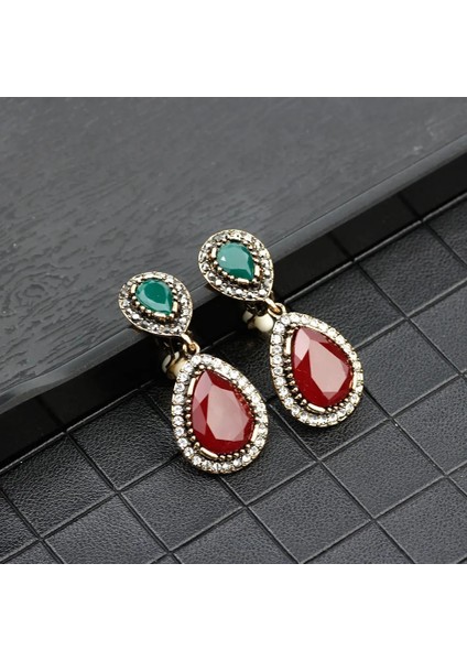 3923BEYAZ Sunspicems Vintage Türk Klip Küpe Hint Kadınlar Damla Küpe Kadın Düğün Takısı Antik Altın Renk Gelin Hediye (Yurt Dışından) fırsatları