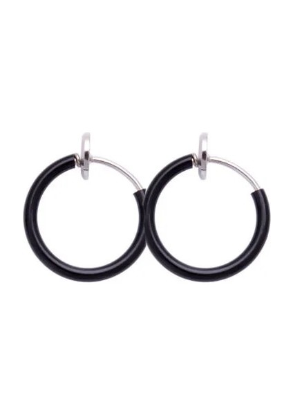Siyah 1 Çift Punk Menswomens Stealth Küpe Üzerinde Klip Hıçbır Delik Klip Küpe Kulak Manşet Bahar Klip Helix Halka Hoop Sahte Küpe Hoop (Yurt Dışından)