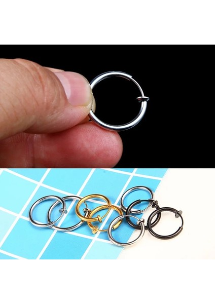 Siyah 1 Çift Punk Menswomens Stealth Küpe Üzerinde Klip Hıçbır Delik Klip Küpe Kulak Manşet Bahar Klip Helix Halka Hoop Sahte Küpe Hoop (Yurt Dışından) modelleri
