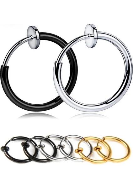 Siyah 1 Çift Punk Menswomens Stealth Küpe Üzerinde Klip Hıçbır Delik Klip Küpe Kulak Manşet Bahar Klip Helix Halka Hoop Sahte Küpe Hoop (Yurt Dışından) fırsatları