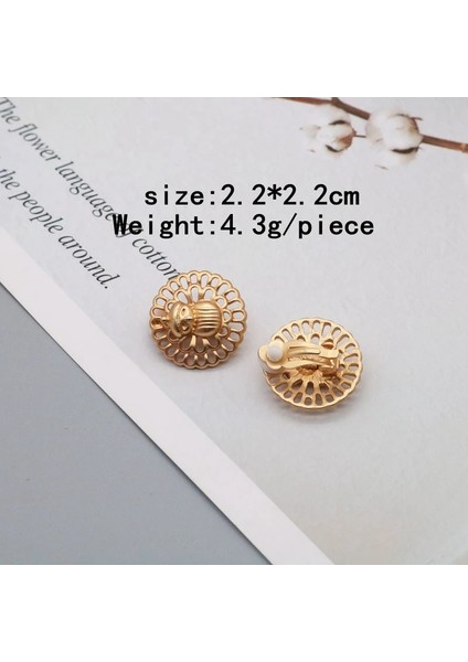 No.8 Klipsli Küpe Hiçbir Kulak Deliği Geometrik Emaye Metal Çiçek Vintage Kadınlar Için Parti Aksesuarları (Yurt Dışından)
