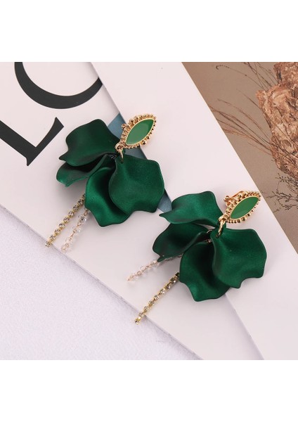 Mavi Lüks Vintage Peri Çiçek Klip Küpe Kadın Kızlar Için Olmayan Delici Kulak Klipleri Minimalist Küpe Takı (Yurt Dışından) fiyatları