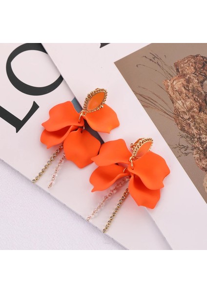 Mavi Lüks Vintage Peri Çiçek Klip Küpe Kadın Kızlar Için Olmayan Delici Kulak Klipleri Minimalist Küpe Takı (Yurt Dışından) fırsatları