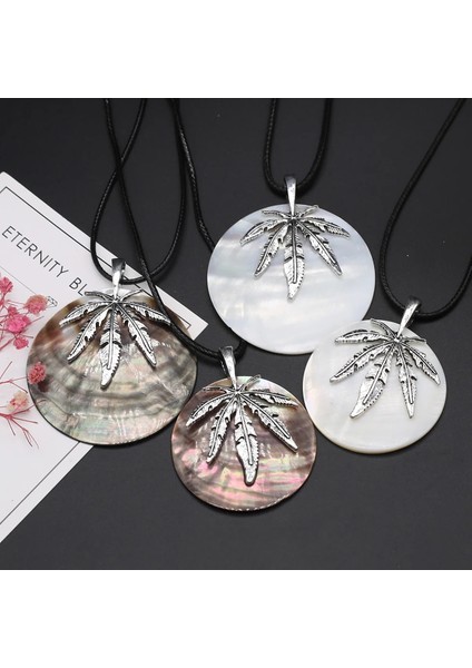 65CM Tarzı 60X60MM-BEYAZ 1 Adet Moda Plaj Halat Zincir Doğal Siyah Beyaz Kabuk Yuvarlak Metal Yaprak Desen Kolye Kolye (Yurt Dışından) fiyatları