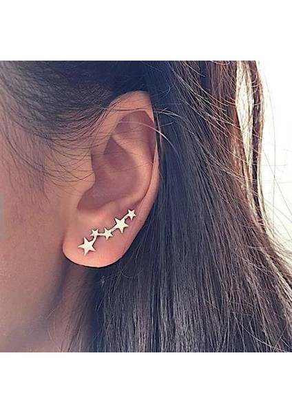 No.24 Boyutu Moda Altın Renk Yaprak Klip Küpe Kadınlar Için Piercing Olmadan Puck Rock Vintage Kristal Kulak Manşet Kızlar Takı Hediyeler (Yurt Dışından)