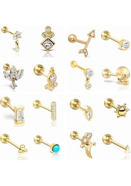 No.16 Boyutu Konserve At Gözü Beyaz Zirkon Iplik Küpe Wometerling Gümüş Piercing Düğme Küpe Endiente Düğün Takısı (Yurt Dışından) fırsatları