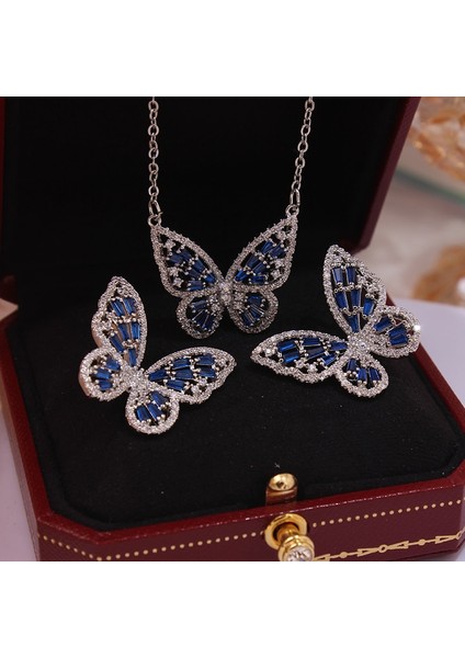 No.31 Boyutu Claendant 14 K Gerçek Altın Kelebek Saplama Küpe Kadın Parti Kızın Lüks Aksesuarları Aaa Zirkon Takı (Yurt Dışından) modelleri