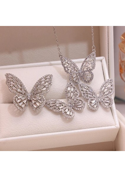No.31 Boyutu Claendant 14 K Gerçek Altın Kelebek Saplama Küpe Kadın Parti Kızın Lüks Aksesuarları Aaa Zirkon Takı (Yurt Dışından) fırsatları