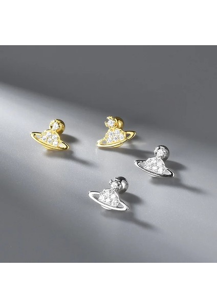 S119-1 925 Ayar Gümüş Saplama Küpe Gezegen Küpe Kadınlar Için Kişilik Düğün Vida Saplama Küpe Parti Takı Hediye (Yurt Dışından) modelleri