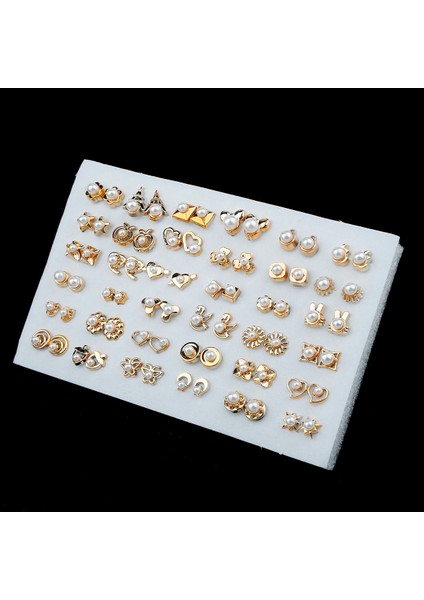 No.9 Boyutu Karışık Rhinestone Küçük Küpe Plastik Çiçekler Ay Kalp Yıldız Ay Kulak Damızlık Küpe Seti Kadınlar Için Lady Piercing Takı (Yurt Dışından)