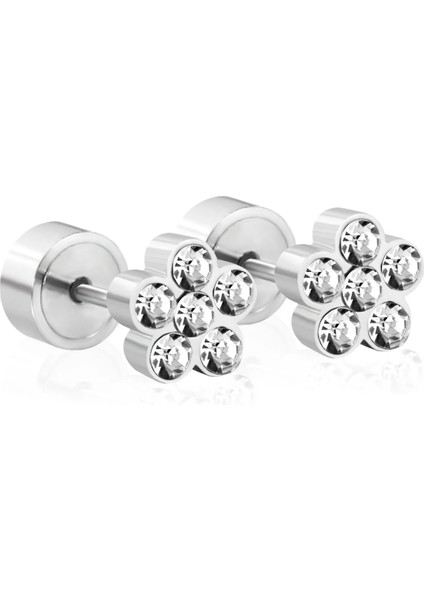 No.16 Boyutu Asonsteel Cerrahi Cz Çiçek Anti-Alerjik Piercing Saplama Küpeler Altın Rengi Paslanmaz Çelik Kadınlar Için Çocuk Bebek Takı 2023 (Yurt Dışından)