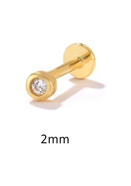 No.2 Boyutu Aide Terling Gümüş Zirkon Yıldız Çiçek Tragus Helix Piercing Küpe Kadın Labret Dudak Yüzük Kıkırdak Damızlık Punk Takı 1 Pc (Yurt Dışından)