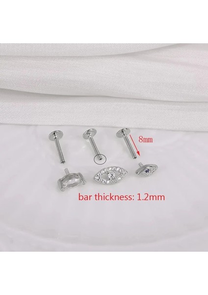 No.2 Boyutu Aide Terling Gümüş Zirkon Yıldız Çiçek Tragus Helix Piercing Küpe Kadın Labret Dudak Yüzük Kıkırdak Damızlık Punk Takı 1 Pc (Yurt Dışından)