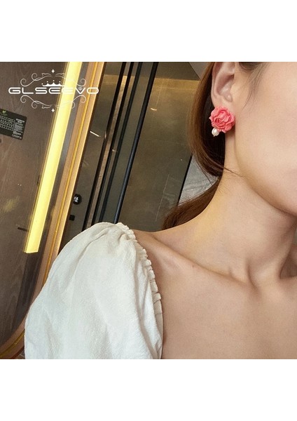 GE0412 Glseevo Doğal Tatlı Su Beyaz Inci Mercan Küpe Kadınlar Için Toz Lüks Takılar Güzel Takı Pendientes Aretes De Mujer (Yurt Dışından) fırsatları