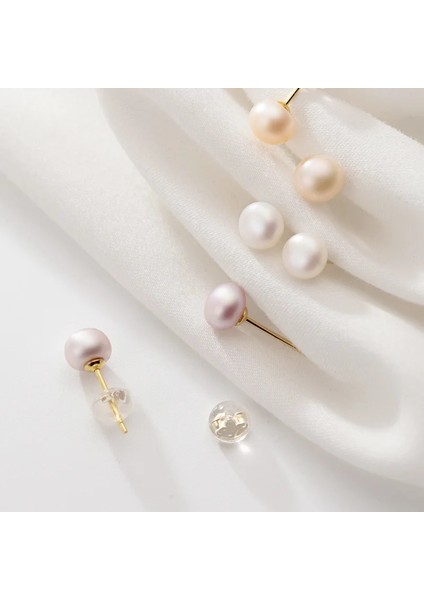 4-5mm Tarzı Pembealtın La Monada Gerçek Inci Saplama Küpe Womelver Küpe Küçük Tatlı Su Doğal Inci Küpe Damızlık Gümüş Kızlar (Yurt Dışından)
