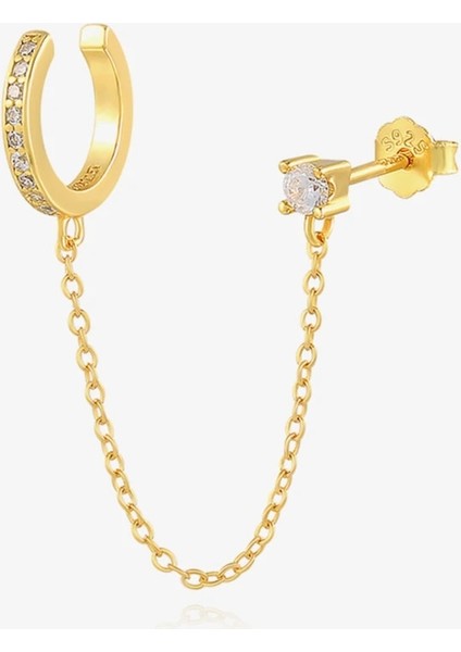 A Vintage Hip Hop Zincir Küpe Wometerling Gümüş Kulak Manşetleri Asılı Küpe Damızlık Küpe Takı Düğün Parti Aretes (Yurt Dışından)