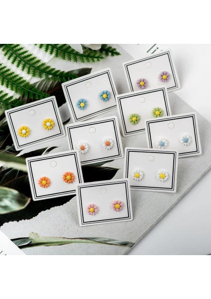 LY133-8 Papatya Çiçek Renkli Seramik Saplama Küpe Moda Hediye Kulak Çıtçıt Takı Kadınlar Kız Için # LY133 (Yurt Dışından) fiyatları