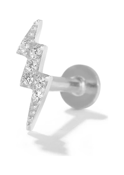 S26 Konserve Tragus Piercing Saplama Küpeler Wometerling Gümüş Kübik Zirkonya Labret Dudak Yüzük Kıkırdak Küpe Takı 1 Adet (Yurt Dışından)