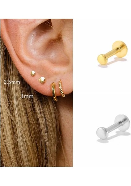 S26 Konserve Tragus Piercing Saplama Küpeler Wometerling Gümüş Kübik Zirkonya Labret Dudak Yüzük Kıkırdak Küpe Takı 1 Adet (Yurt Dışından)
