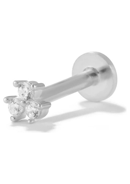 S12 Konserve Tragus Piercing Saplama Küpeler Wometerling Gümüş Kübik Zirkonya Labret Dudak Yüzük Kıkırdak Küpe Takı 1 Adet (Yurt Dışından)