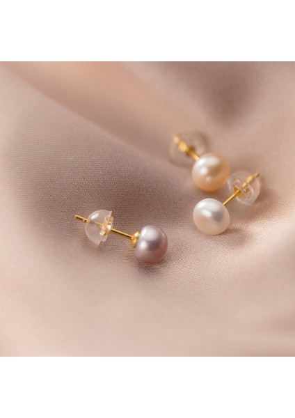 4-5mm Tarzı Beyaz Altın La Monada Gerçek Inci Saplama Küpe Womelver Küpe Küçük Tatlı Su Doğal Inci Küpe Damızlık Gümüş Kızlar (Yurt Dışından)