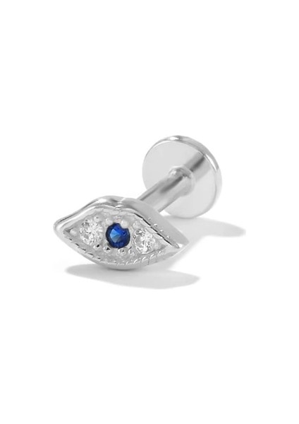No.38 Boyutu Roxı 1 Çift Basit Dişli Labret Saplama Küpeler Wometerling Gümüş Piercing Küpe Takı Ins Pendientes Plata 925 (Yurt Dışından)