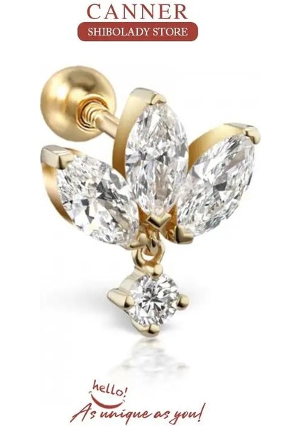 No.6 Boyutu Konserve Terling Gümüş Küpe Kadınlar Için At Gözü Saplama Küpe Goldsilver Takı Kıkırdak Piercing Anne Hediye Серьги (Yurt Dışından)