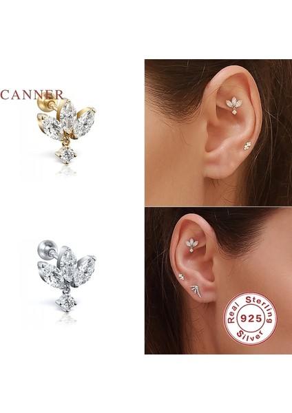 No.6 Boyutu Konserve Terling Gümüş Küpe Kadınlar Için At Gözü Saplama Küpe Goldsilver Takı Kıkırdak Piercing Anne Hediye Серьги (Yurt Dışından)