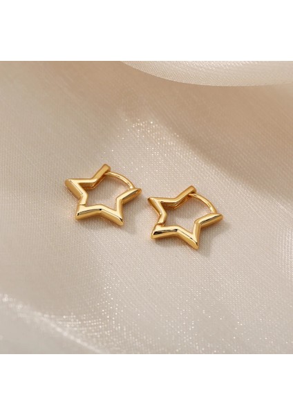 E2095G Yıldız Pendientes Küpe Kadınlar Için Kız Paslanmaz Çelik Minimalist Hoop Piercing Küpe Yeni Takı Hediye Aretes De Mujer (Yurt Dışından) modelleri