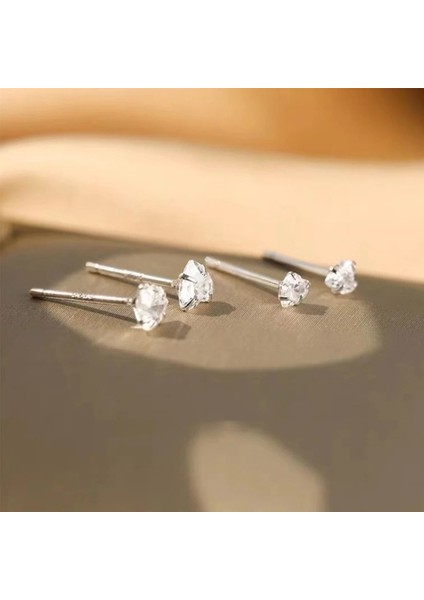 6 mm Sevimli Basit Aşk Kalp Küpe Kadın Erkek Kulak Damızlık Taş Kübik Zirkonya Minimalist Güzel Kulak Takı Hediyeler Aksesuarları (Yurt Dışından)