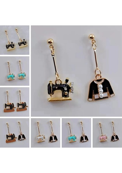 No.15 Boyutu Yeni Moda Emaye Dikiş Makinesi Küpe Terzi Küpe Elbise Hediyeler Bayanlar El Sanatları Takı (Yurt Dışından) indirimleri