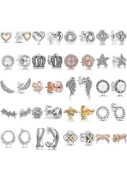 PAE058 Yeni Terling Gümüş Popüler Küpe Arı ve Kalp Dolanmış Daireler Görkemli Tüyler Allure Küpe Kadınlar Takı Hediye Için (Yurt Dışından) fiyatları