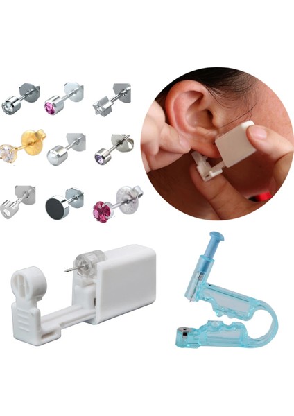 2 Adet Tarzı 23-681 Tek Kullanımlık Steril Kulak Delme Ünitesi Kıkırdak Tragus Helix Delme Tabancası Hiçbir Ağrı Delici Aracı Makine Seti Damızlık Takı (Yurt Dışından)