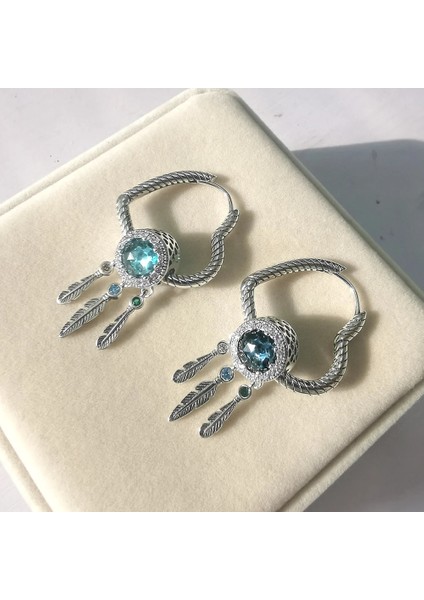 KJE044-O Sıcak Satış Hoop Küpeler 100% Terling Gümüş Küpe Fit Kolye Charm Kalp Ay Diy Takı Dreamcatcher Kadınlar Için Parti (Yurt Dışından)